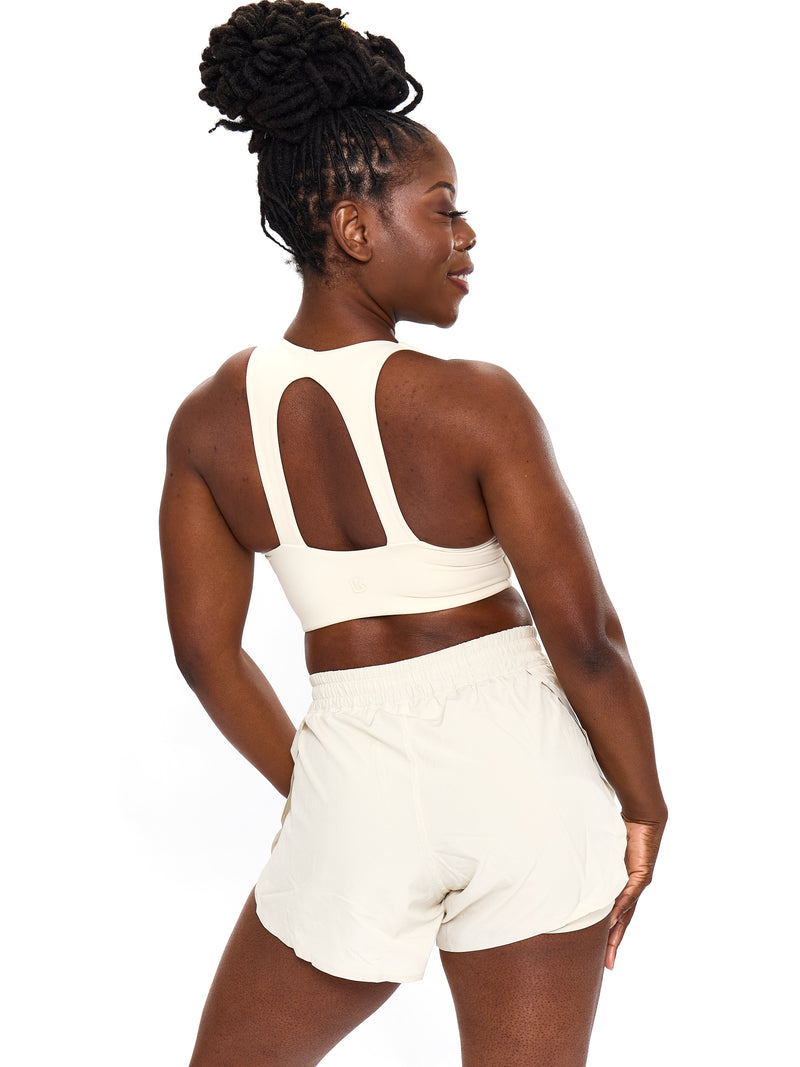 Nubre Notch Sports Bra - Oat Milk