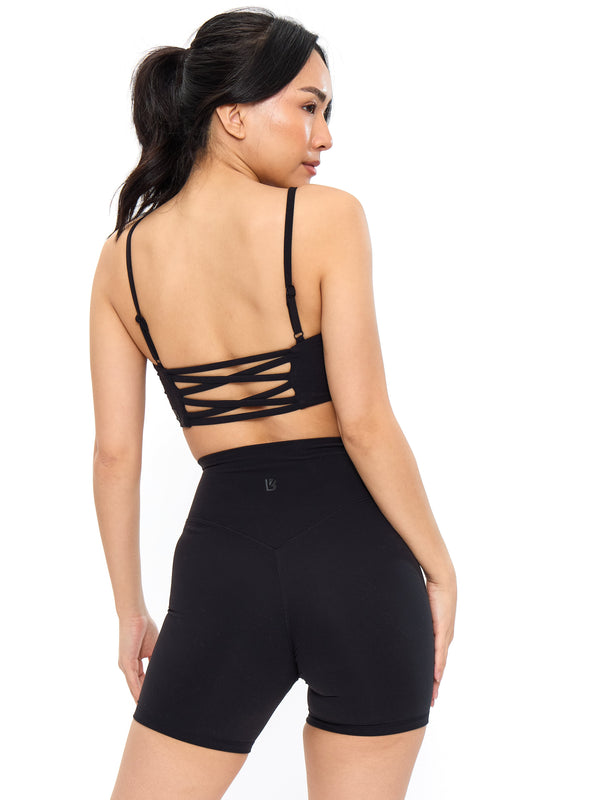 Ivy Wrap Sports Bra - Onyx Black